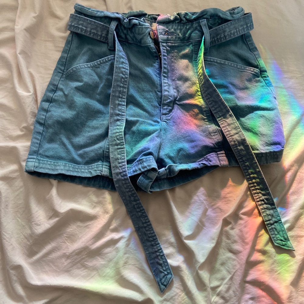 High waisted jean shorts